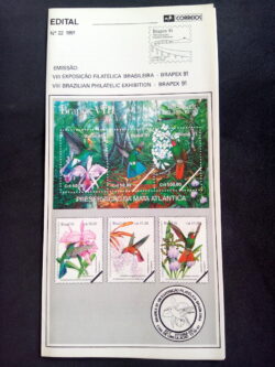 Edital 1991 22 Brapex 91 Ave Beija Flor Flora Fauna Sem Selo