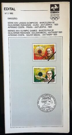Edital 1992 02 Jogos Olimpicos Barcelona Sem Selo