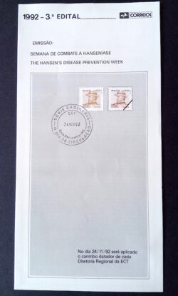 Edital 1992 03 Combate a Hanseniase Com Selo CBC MG Belo Horizonte