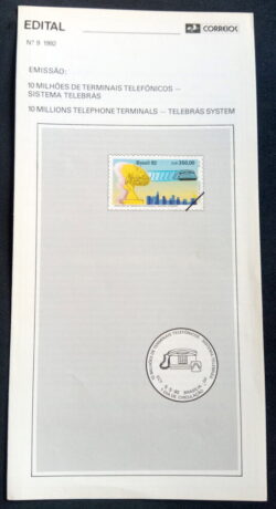 Edital 1992 09 Sistema Telebras Telefone Telecomunicacoes Comunicacao Sem Selo