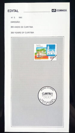 Edital 1993 03 Aniversário de Curitiba Cidade Igreja Sem Selo