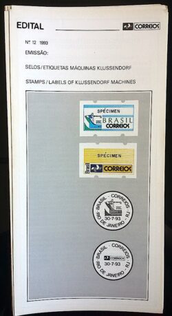 Edital 1993 12 Etiquetas Maquinas Klussendorf Autômato Sem Selo
