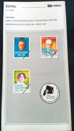 Edital 1993 19 Literatura Livro Mario de Andrade Gilka Machado Tristao de Athayde Sem Selo