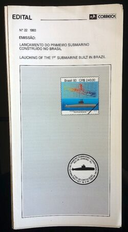 Edital 1993 22 Lançamento Submarino Navio Sem Selo