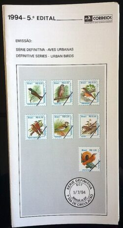 Edital 1994 05 Aves Urbanas Passaro Fauna Sem Selo