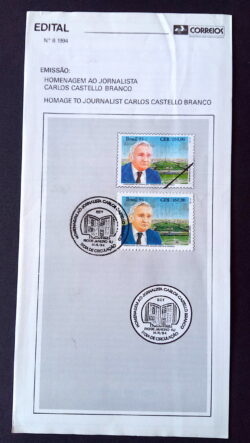 Edital 1994 08 Jornalista Carlos Castello Branco Com Selo CBC RJ
