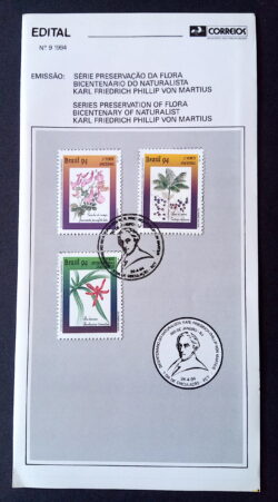 Edital 1994 09 Flora Naturalista Von Martius Com Selo CBC RJ
