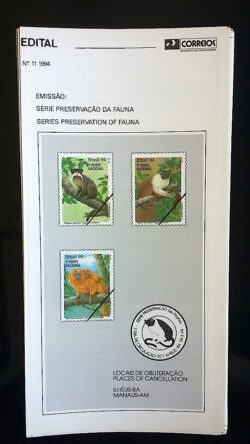 Edital 1994 11 Preservação da Fauna Macaco Sem Selo