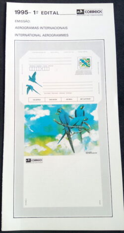 Edital 1995 01 Aerograma Internacional Ave Arara Sem Selo