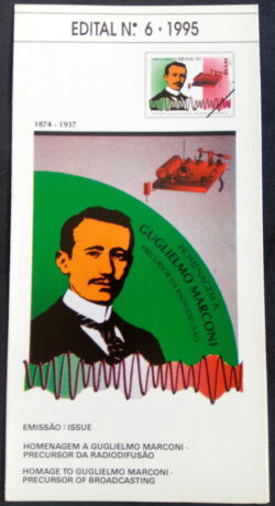 Edital 1995 06 Guglielmo Marconi Radiodifusao Ciência Comunicação Sem Selo