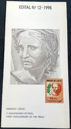 Edital 1995 12 Aniversario do Real Economia Sem Selo