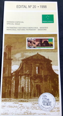 Edital 1998 20 Mercosul Missoes Mercosul Ruinas de Sao Miguel Sem Selo