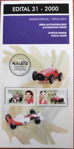 Edital 2000 31 Serie Automobilismo Ayrton Senna e Chico Landi Sem Selo