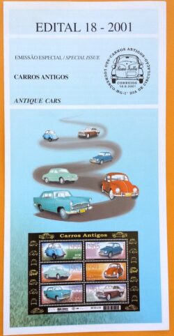 Edital 2001 18 Carros Antigos Sem Selo