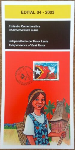 Edital 2003 04 Timor Leste Bandeira Sem Selo