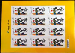 PB 133 Selo Personalizado 75 Anos da Sociedade Filatélica de Curitiba 2019 Folha