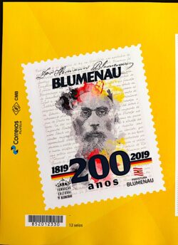 PB 134 Selo Personalizado Bicentenário de Hermann Blumenau 2019 Vinheta G