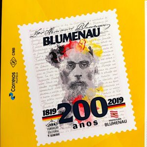 PB 134 Selo Personalizado Bicentenário de Hermann Blumenau 2019 Vinheta G