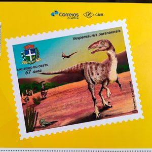 PB 136 Selo Personalizado Dinossauros Vespersaurus paranaenses 2019 Vinheta