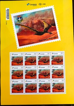 PB 137 Selo Personalizado Dinossauro Caiuajara dobruskii 2019 Folha