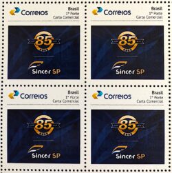 PB 138 Selo Personalizado 85 Anos do Sincor SP 2019 Quadra