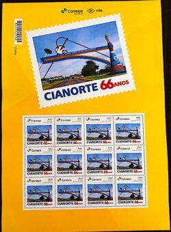 PB 139 Selo Personalizado 66 Anos da Cianorte 2019 Folha