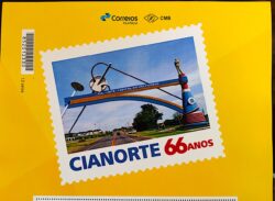 PB 139 Selo Personalizado 66 Anos da Cianorte 2019 Vinheta
