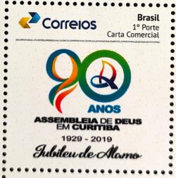 PB 140 Selo Personalizado 90 Anos da Assembleia de Deus em Curitiba 2019
