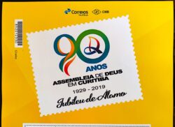 PB 140 Selo Personalizado 90 Anos da Assembleia de Deus em Curitiba 2019 Vinheta