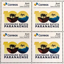 PB 142 Selo Personalizado 100 Anos Convenção Batista Paranaense 2019 Quadra