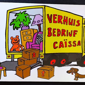 Cartão Postal 014 Bélgica Caminhão Xadrez Caissa Cachorro