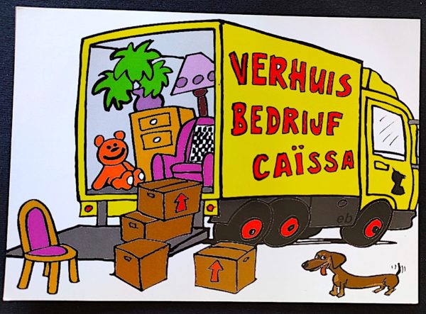 Cartão Postal 014 Bélgica Caminhão Xadrez Caissa Cachorro 1