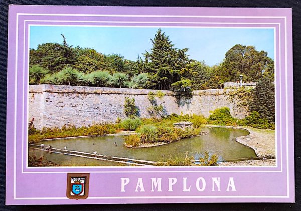 Cartão Postal 025 Espanha Pamplona Fosos de la Taconera Navarra 1