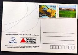 Cartão Postal 032 FAPEMIG 2014 Selo Personalizado Minas Gerais