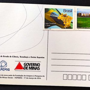 Cartão Postal 032 FAPEMIG 2014 Selo Personalizado Minas Gerais