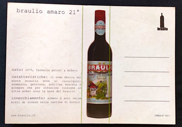 Cartão Postal 038 Itália Braulio Amaro Bebida 2