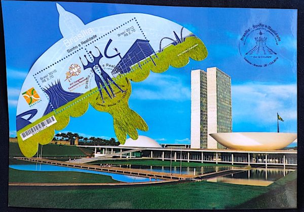 Cartão Postal 042 Palácio do Congresso Nacional Brasília Bloco Sonho e Realidade Máximo Postal 1