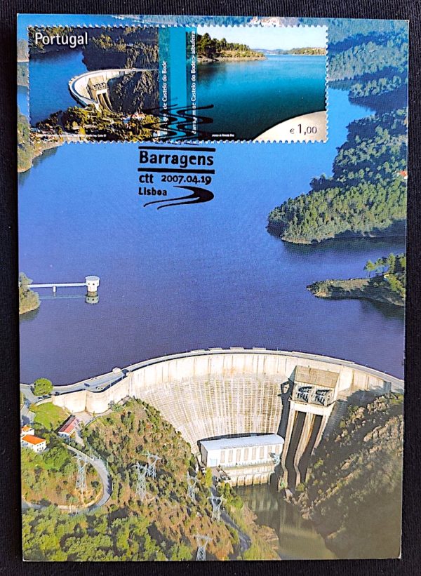 Cartão Postal 060 Portugal Máximo Barragem de Castelo de Bode Energia 1