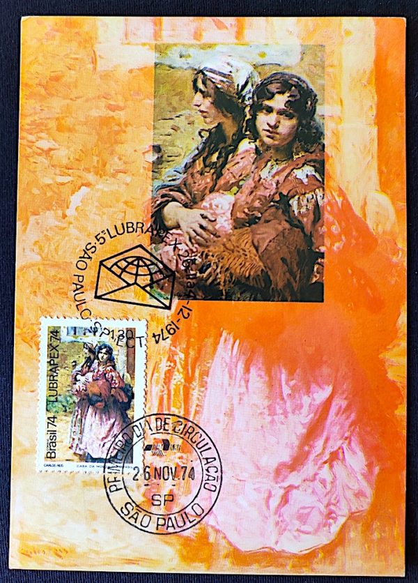 Cartão Postal Oficial dos Correios 1974 Lubrapex Cachopas Máximo Postal 1