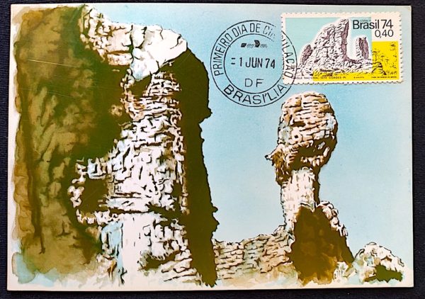 Cartão Postal Oficial dos Correios 1974 Parque Nacional Sete Cidades Piauí Máximo Postal