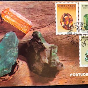 Cartão Postal Oficial dos Correios 1977 Portucale Pedras Preciosas CPD AM