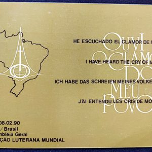 Cartão Postal Oficial dos Correios 1990 Federação Luterana Mundial