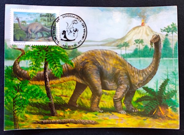 Cartão Postal Oficial dos Correios 1995 Dinossauro Máximo Postal 1