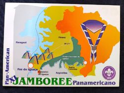 Cartão Postal Oficial dos Correios 2001 XI PanAmericano Jamboree Escotismo Mapa