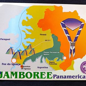 Cartão Postal Oficial dos Correios 2001 XI PanAmericano Jamboree Escotismo Mapa