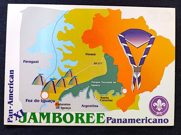 Cartão Postal Oficial dos Correios 2001 XI PanAmericano Jamboree Escotismo Mapa 1