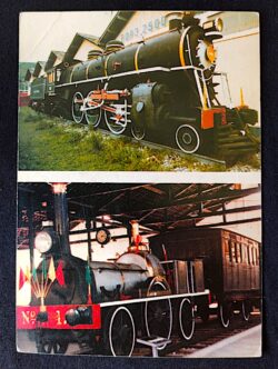 Cartao Postal Oficial dos Correios 2002 Trens Antigos Maria Fumaca Trem Baroneza e Zeze Leoni