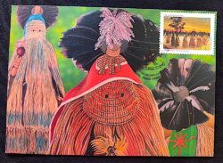 Cartão Postal Oficial dos Correios 2005 Ano do Brasil na França Arte Indígena Pankaru Máximo Postal