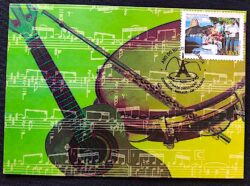 Cartão Postal Oficial dos Correios 2005 Ano do Brasil na França Pandeiro e Violão Máximo Postal