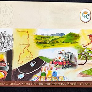 Cartão Postal Oficial dos Correios 2005 Estrada Real MG RJ e SP Bicicleta Trem Turismo